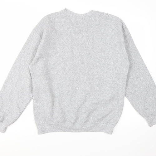 Pretty Little Thing Women Grey Pullover Sweatshirt Size S Logo Print