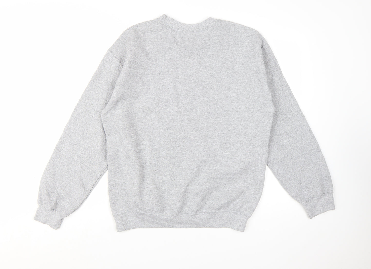 Pretty Little Thing Women Grey Pullover Sweatshirt Size S Logo Print