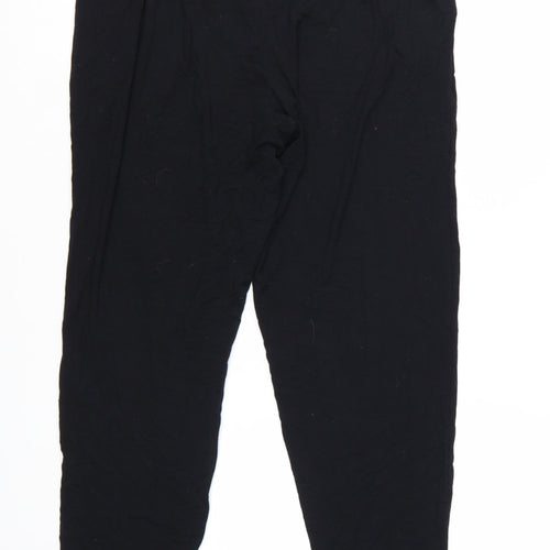 NEXT Women's Black Size 12 Viscose Jogger Trousers with Drawstring Waist