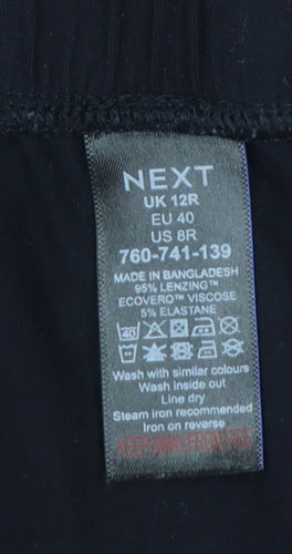 NEXT Women's Black Size 12 Viscose Jogger Trousers with Drawstring Waist