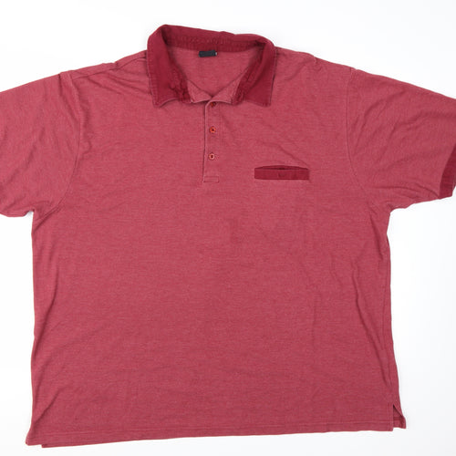 Pegasus Men’s Red 3XL Cotton Collared Short Sleeve Polo Shirt