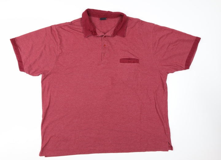 Pegasus Men’s Red 3XL Cotton Collared Short Sleeve Polo Shirt