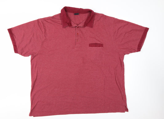 Pegasus Men’s Red 3XL Cotton Collared Short Sleeve Polo Shirt