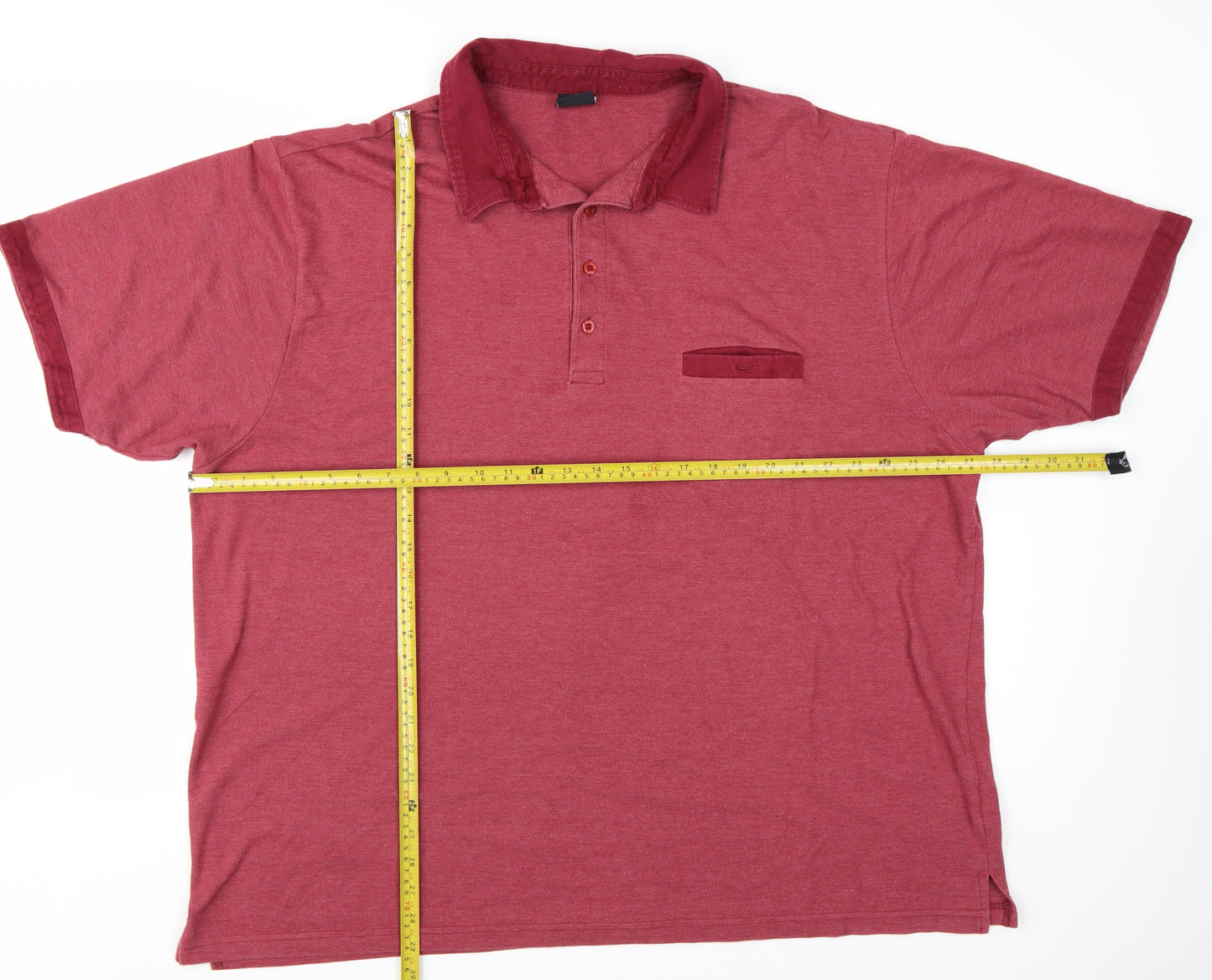 Pegasus Men’s Red 3XL Cotton Collared Short Sleeve Polo Shirt