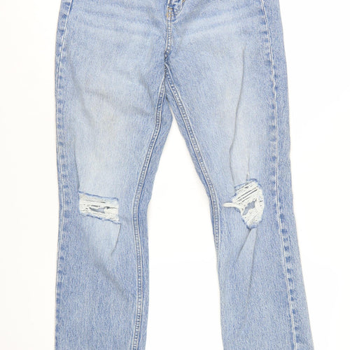 H&M Women’s Blue Vintage Straight High Waist Jeans Size 10