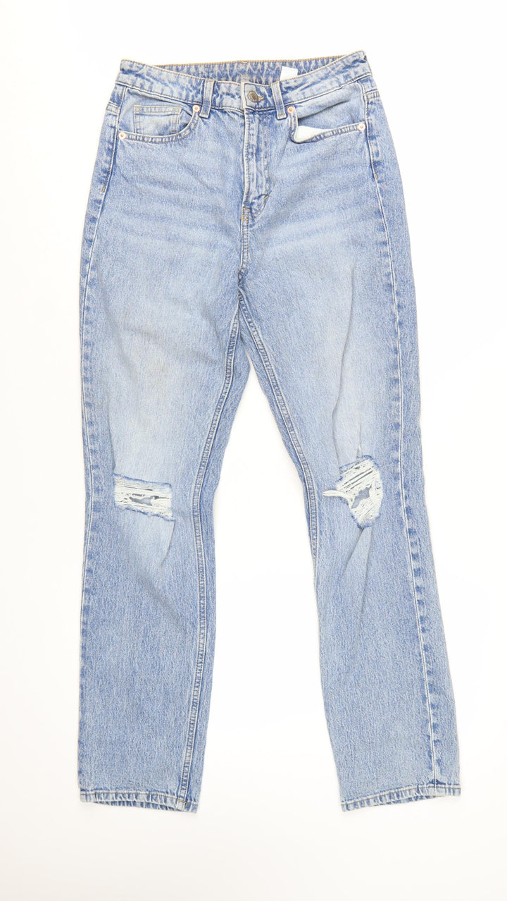 H&M Women’s Blue Vintage Straight High Waist Jeans Size 10