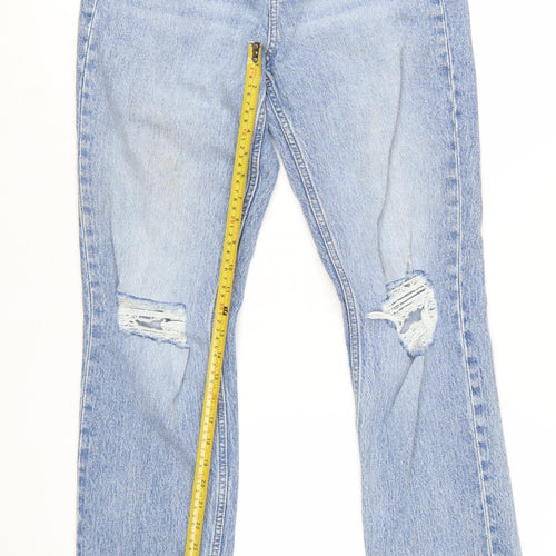 H&M Women’s Blue Vintage Straight High Waist Jeans Size 10