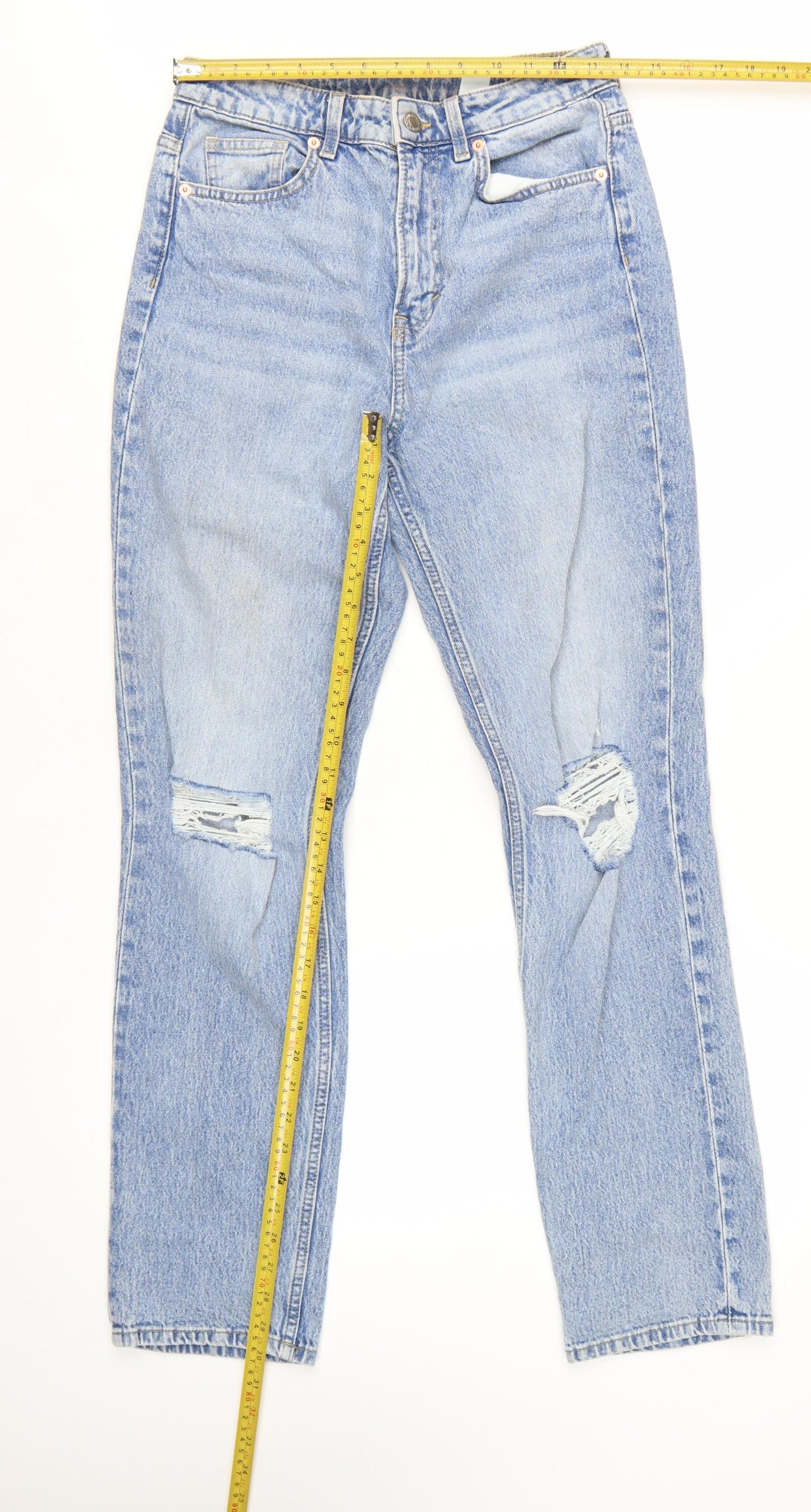 H&M Women’s Blue Vintage Straight High Waist Jeans Size 10