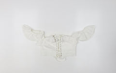 PrettyLittleThing Women’s White Off Shoulder Ruffle Cropped Blouse UK 6
