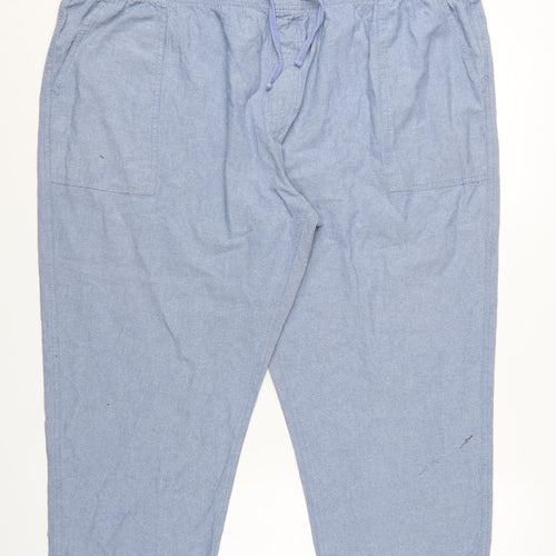 Cotton Traders Womens Blue 3XL Chambray Cropped Trousers