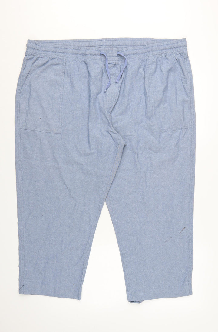 Cotton Traders Womens Blue 3XL Chambray Cropped Trousers
