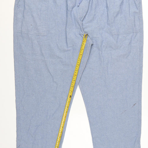 Cotton Traders Womens Blue 3XL Chambray Cropped Trousers