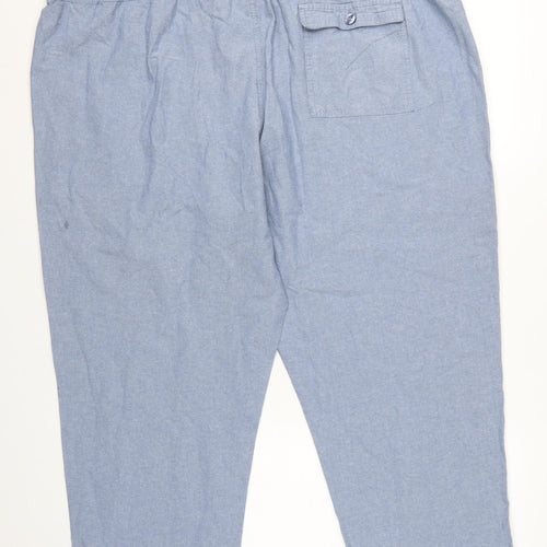 Cotton Traders Womens Blue 3XL Chambray Cropped Trousers