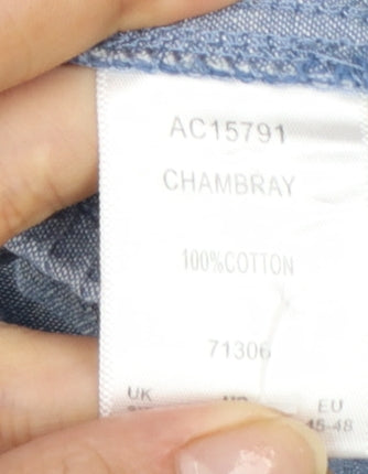 Cotton Traders Womens Blue 3XL Chambray Cropped Trousers