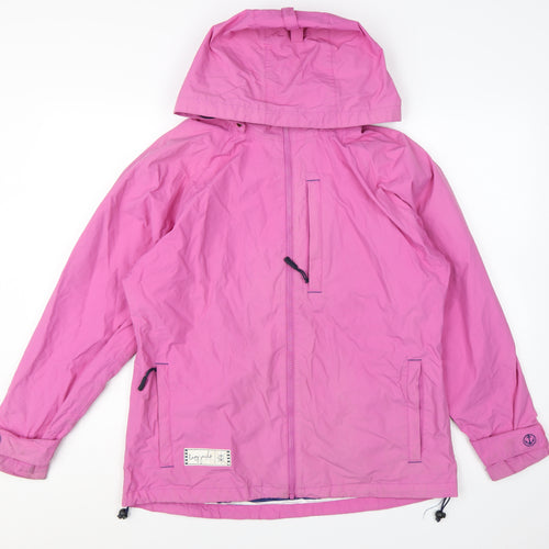 Lazy Jacks Women's Pink Hooded Rain Coat Jacket Size S