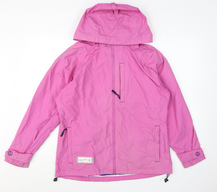 Lazy Jacks Women's Pink Hooded Rain Coat Jacket Size S