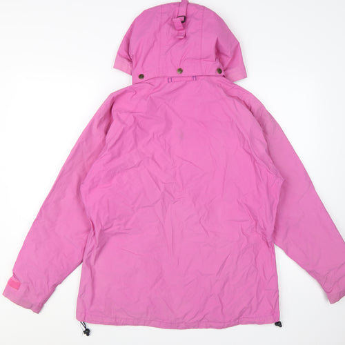 Lazy Jacks Women's Pink Hooded Rain Coat Jacket Size S