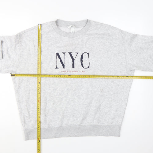 H&M Women's Grey NYC Lower Manhattan Pullover Sweatshirt Size 12