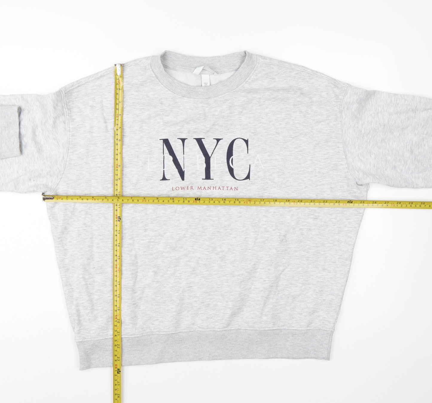 H&M Women's Grey NYC Lower Manhattan Pullover Sweatshirt Size 12