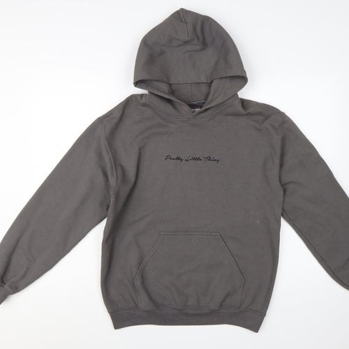 PrettyLittleThing Women's Grey Pullover Hoodie Size S Cotton Blend