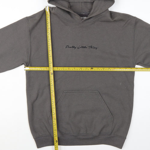 PrettyLittleThing Women's Grey Pullover Hoodie Size S Cotton Blend