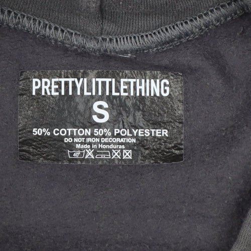 PrettyLittleThing Women's Grey Pullover Hoodie Size S Cotton Blend