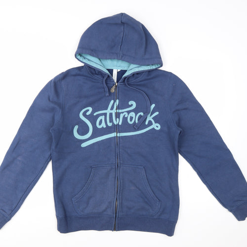 Saltrock Womens Blue Full Zip Hoodie Size 12 with Logo Design