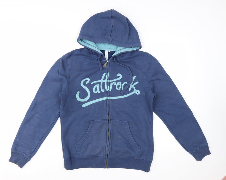 Saltrock Womens Blue Full Zip Hoodie Size 12 with Logo Design