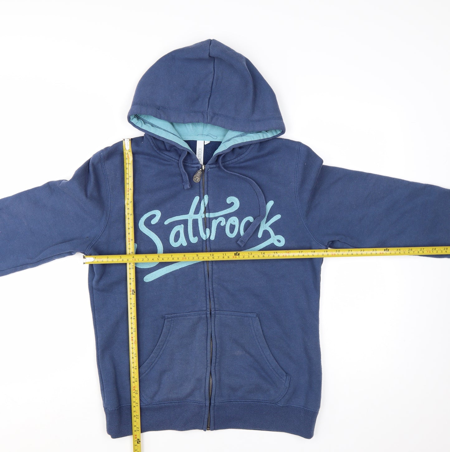 Saltrock Womens Blue Full Zip Hoodie Size 12 with Logo Design