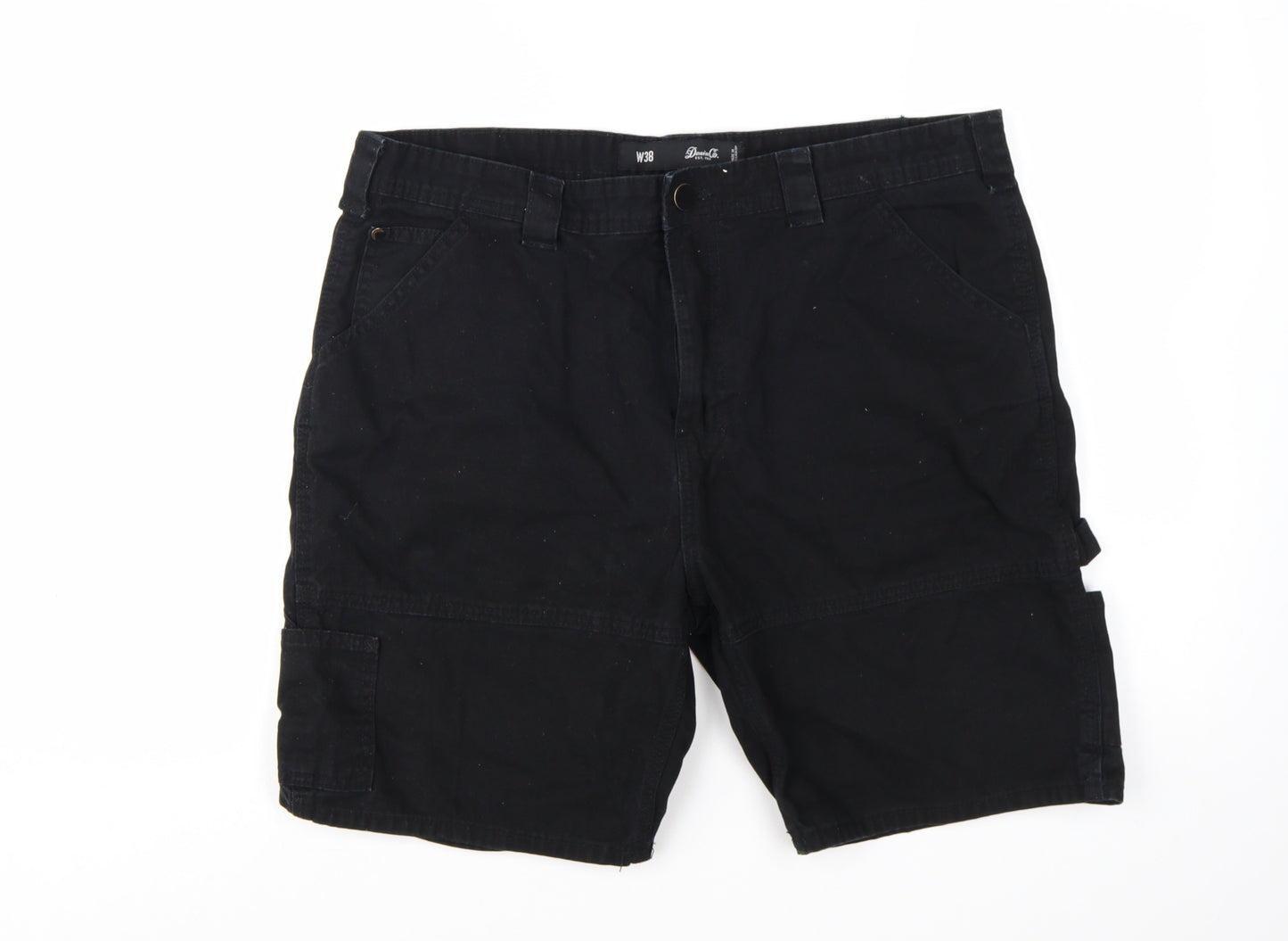Denim Co. Men's Black Cargo Shorts Size L W38 Cotton Workwear