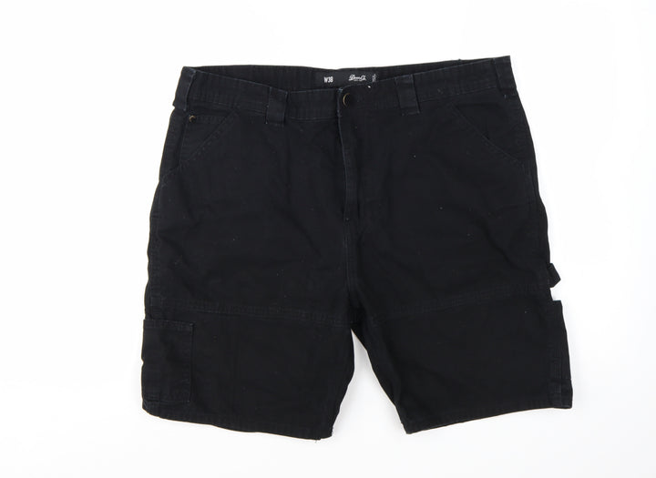 Denim Co. Men's Black Cargo Shorts Size L W38 Cotton Workwear