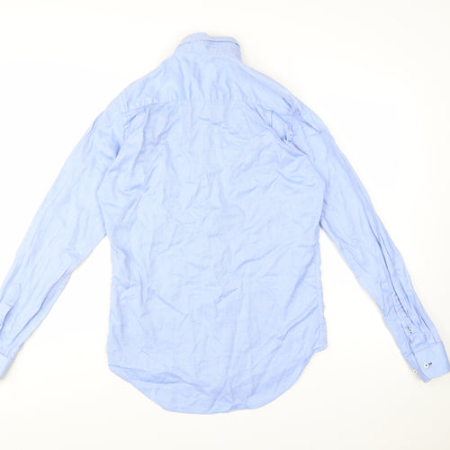 Zara Man Blue Slim Fit Long Sleeve Cotton Button-Up Shirt M