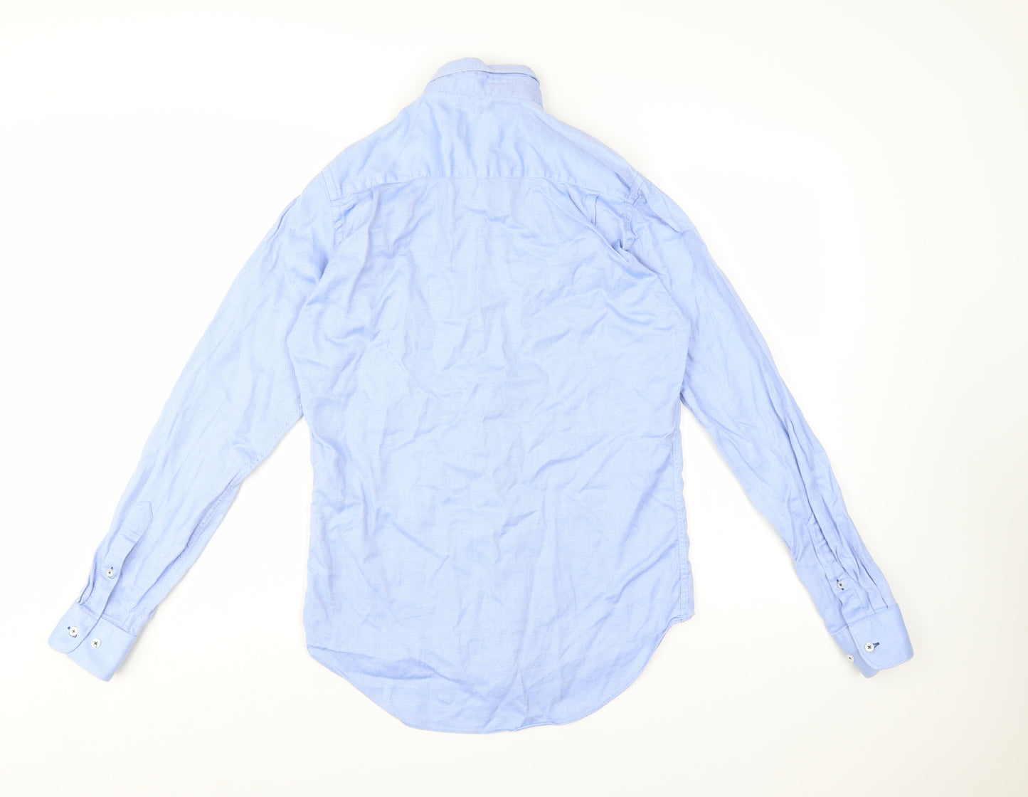 Zara Man Blue Slim Fit Long Sleeve Cotton Button-Up Shirt M
