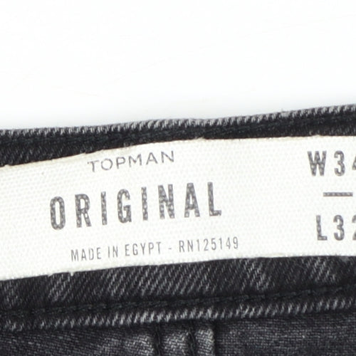 Topman Men's Black Original Tapered Jeans W34 L32 Denim
