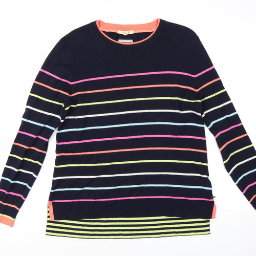 White Stuff Womens Multicoloured Stripe Merino Cotton Jumper UK 14