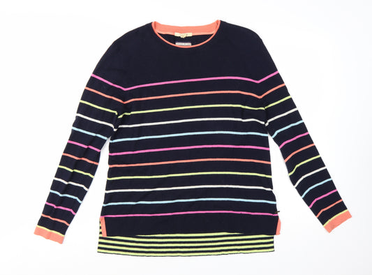 White Stuff Womens Multicoloured Stripe Merino Cotton Jumper UK 14