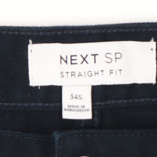 Next Men's Black Straight Fit Jeans 34S Cotton Denim