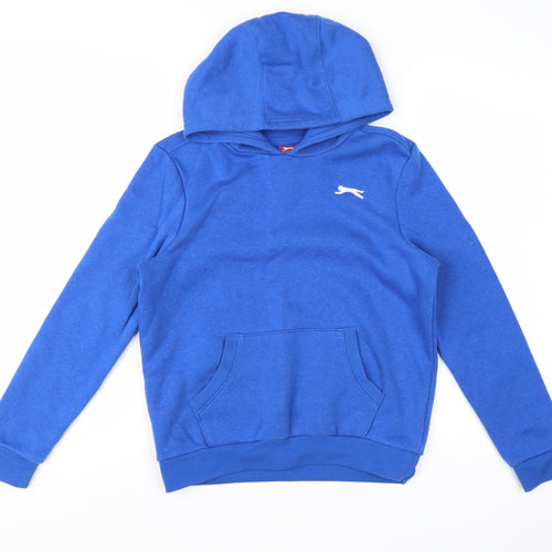 Slazenger Boys Blue Pullover Hoodie 11-12 Years Polyester Cotton Blend