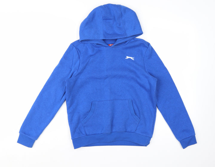 Slazenger Boys Blue Pullover Hoodie 11-12 Years Polyester Cotton Blend