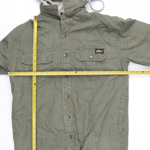 Dickies Men's Green Cotton Hooded Military Jacket Size M