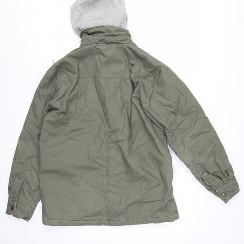 Dickies Men's Green Cotton Hooded Military Jacket Size M
