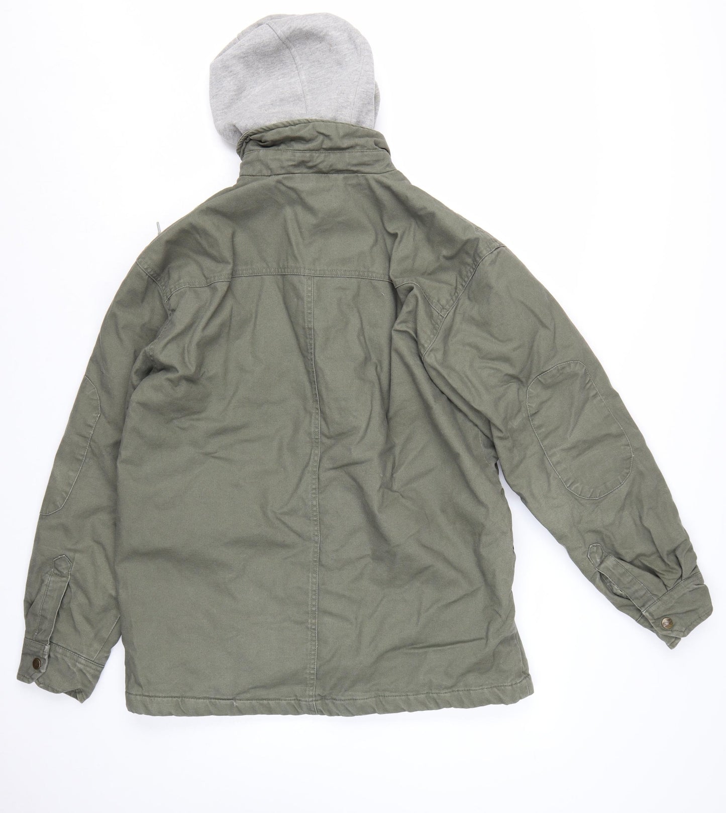 Dickies Men's Green Cotton Hooded Military Jacket Size M