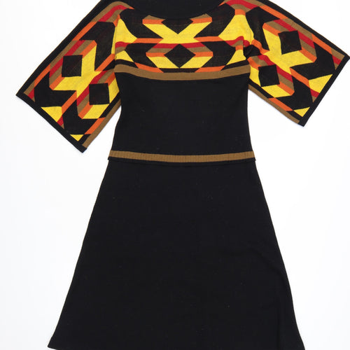 Fever London Women’s Black Size 8 A-Line Knit Retro Dress
