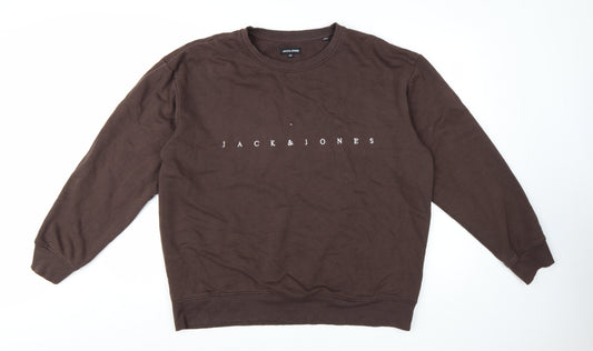 Jack & Jones Men’s Brown 2XL Crew Neck Pullover Sweatshirt