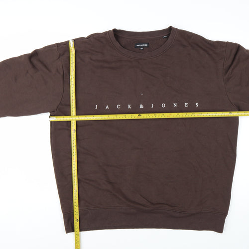Jack & Jones Men’s Brown 2XL Crew Neck Pullover Sweatshirt