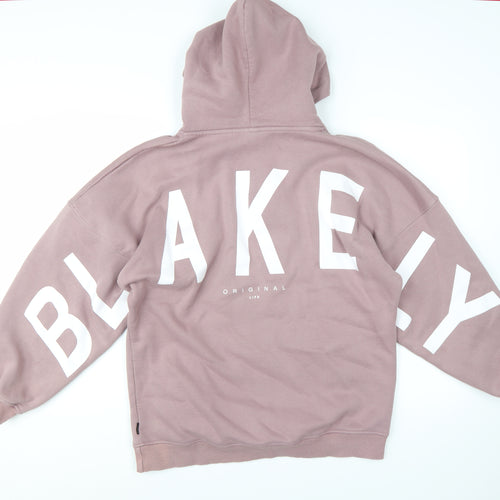 Blakely London Womens Mauve Hooded Pullover Hoodie Medium Cotton Blend