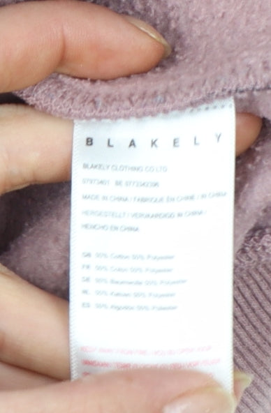 Blakely London Womens Mauve Hooded Pullover Hoodie Medium Cotton Blend