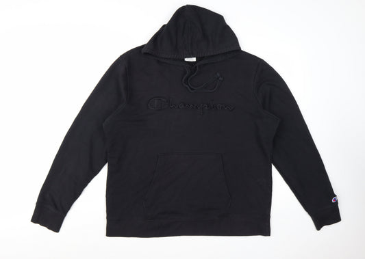 Champion Men's Black XL Pullover Hoodie with Embroidered Logo