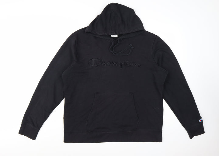 Champion Men's Black XL Pullover Hoodie with Embroidered Logo