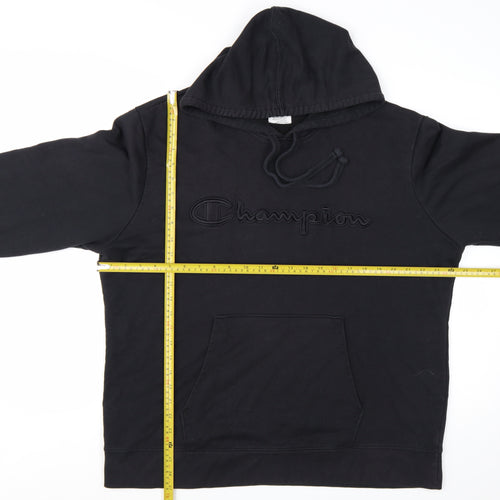 Champion Men's Black XL Pullover Hoodie with Embroidered Logo